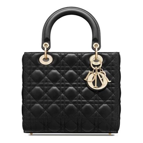 (WMNS) DIOR Lady Dior Bag Medium 'Cannage Lambskin Black' M0565ONGE-M900