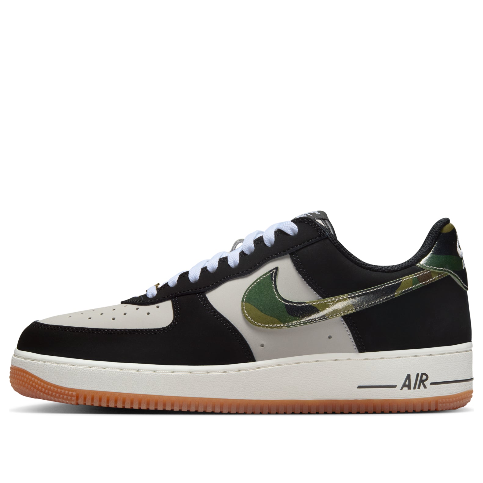 Nike Air Force 1 Low 'Black Patent Camo Swoosh' HQ1967-100