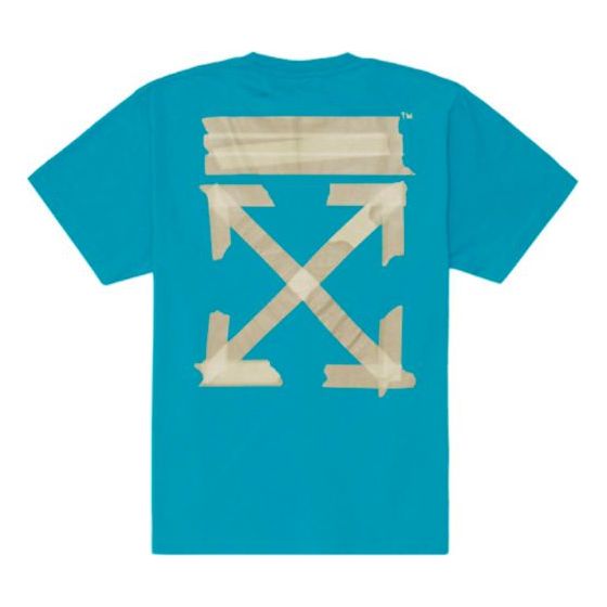 Off-White SS20 Diagonal Arrows Tape T-Shirt 'Blue' OMAA038R201850023948