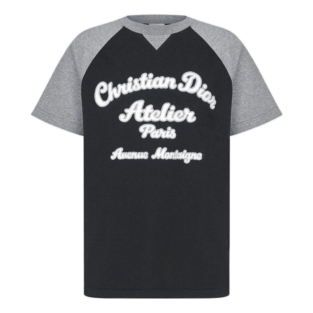 Men's DIOR SS22 Alphabet Pattern Loose Short Sleeve Black T-Shirt 213J635A0677-C988