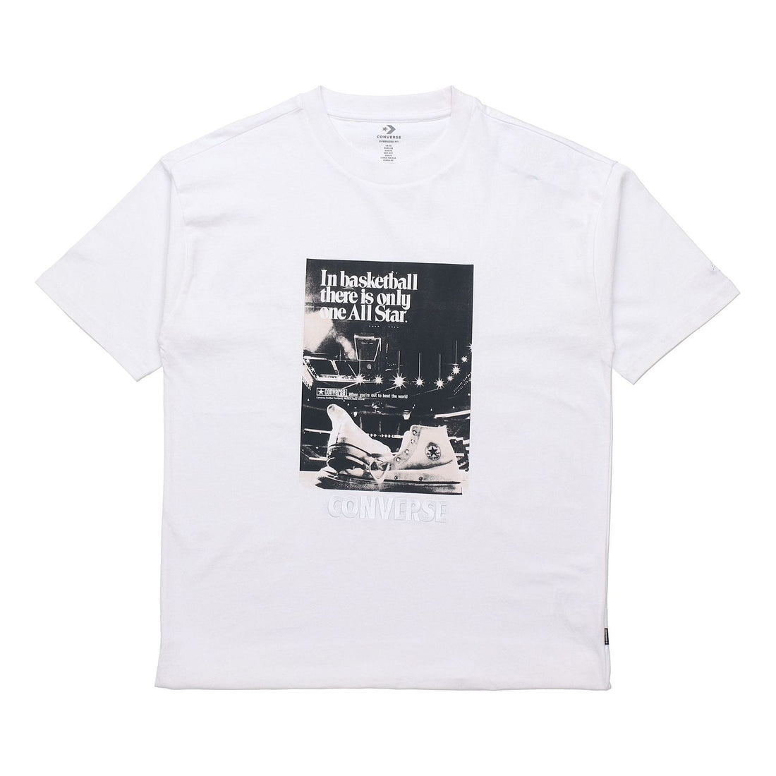 Converse Chuck Taylor Washed Archive Basketball T-Shirt Asia Sizing 'White' 10022903-A02