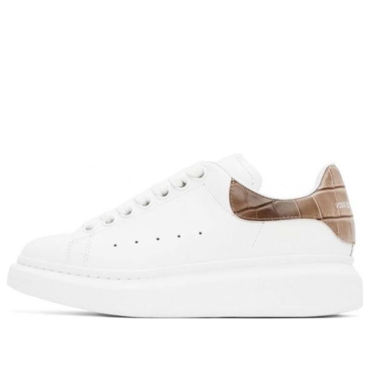 (WMNS) Alexander McQueen Oversized Sneaker 'White Burnt Pink Crocodile' 553770WICG69886