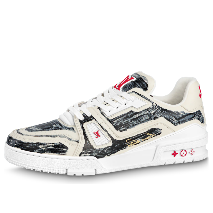 LOUIS VUITTON LV Trainers 'Grey White Red' 1ABLWE