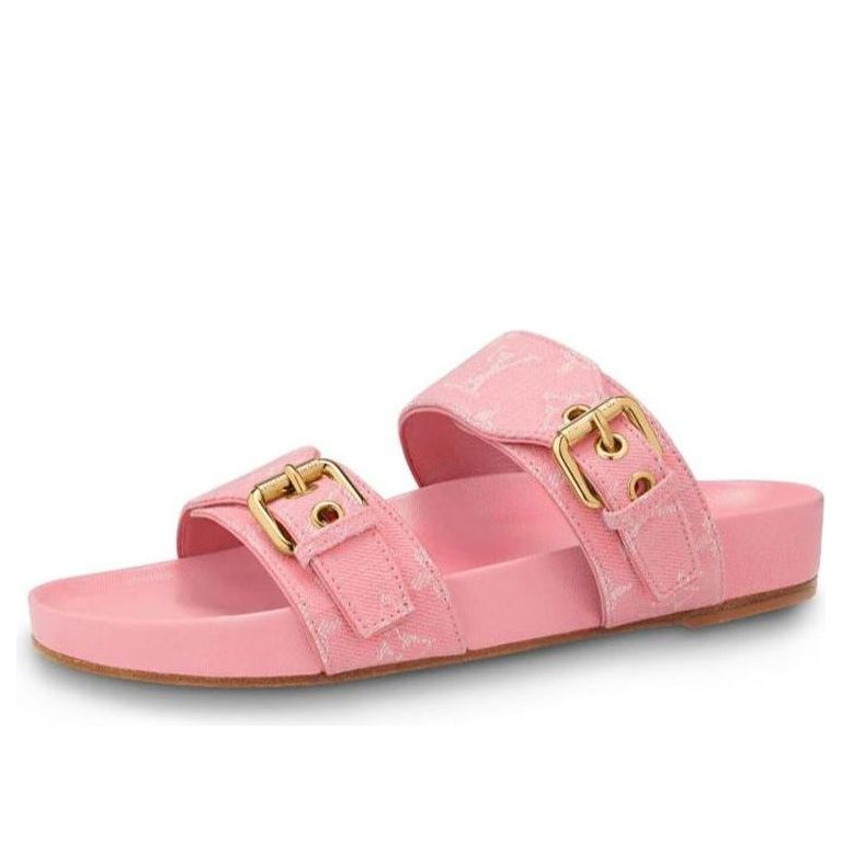 (WMNS) LOUIS VUITTON Bom Dia Mules 'Pink Minigram' 1A67V5