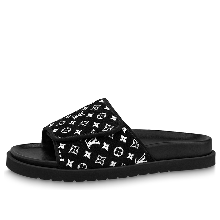LOUIS VUITTON Miami Mules 'Black Monogram' 1ABFTT