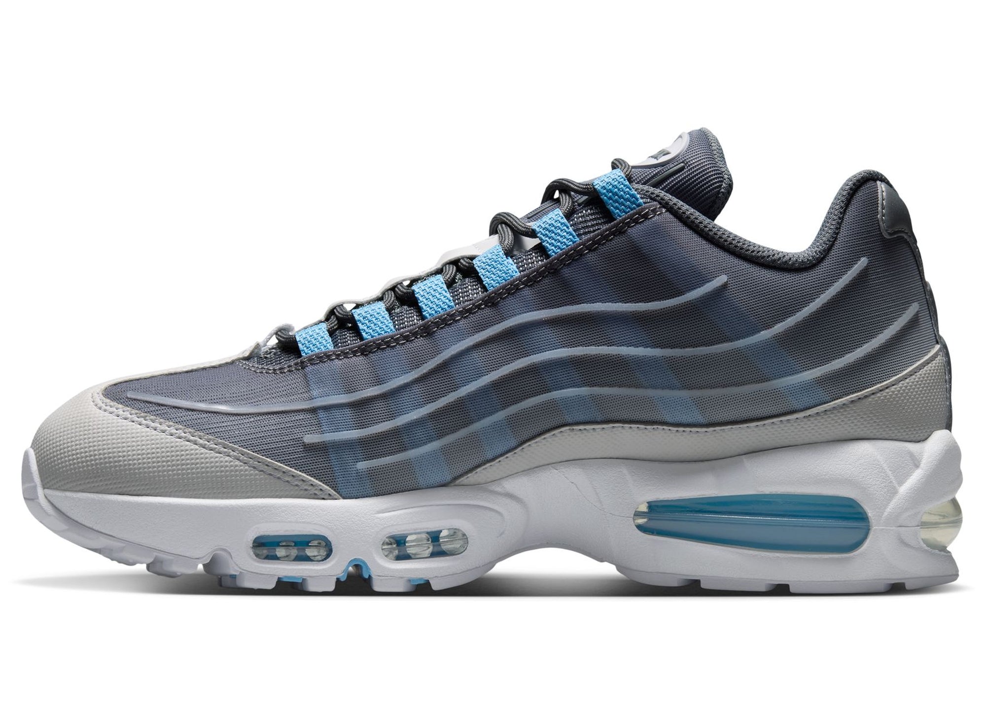 Nike Air Max 95 Big Bubble Tech in Smoke Grey / Football Blue
