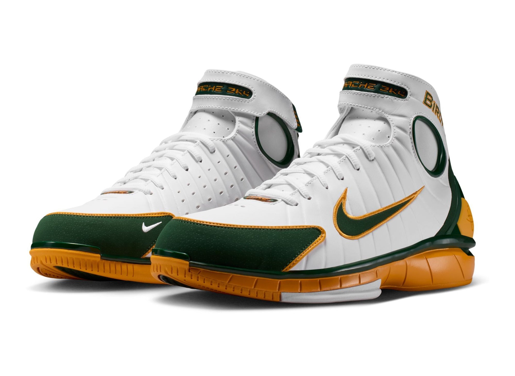 Nike Air Zoom Huarache 2K4 'Sue Bird' in White / Deep Forest / Canyon Gold