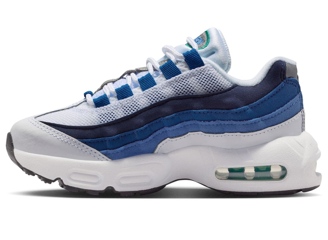 PS Nike Air Max 95 Premium in White / Emerald Green / Lake Blue