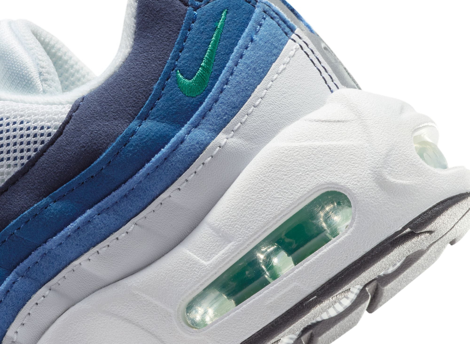 PS Nike Air Max 95 Premium in White / Emerald Green / Lake Blue