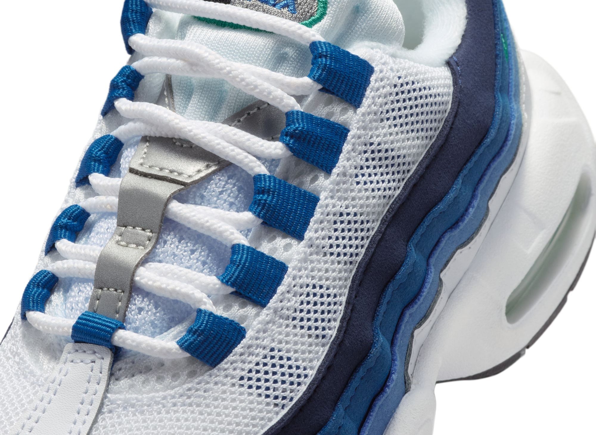 PS Nike Air Max 95 Premium in White / Emerald Green / Lake Blue