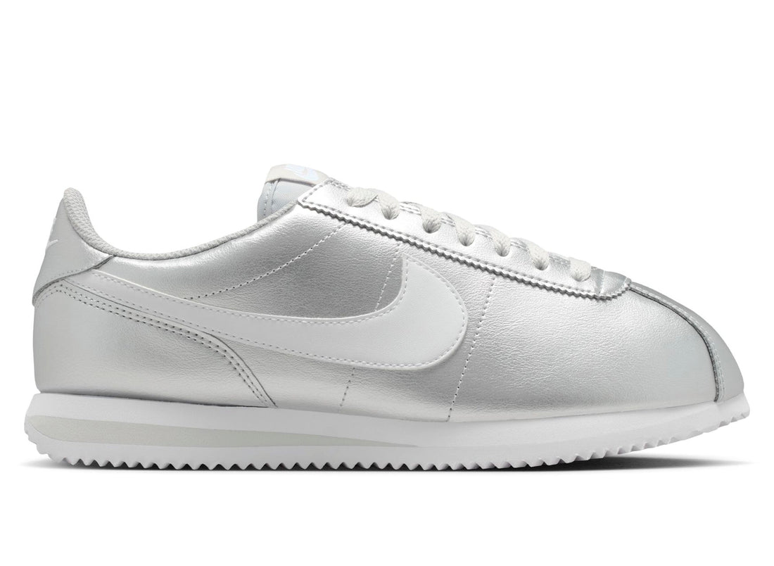 Women's Nike Cortez in Metallic Silver