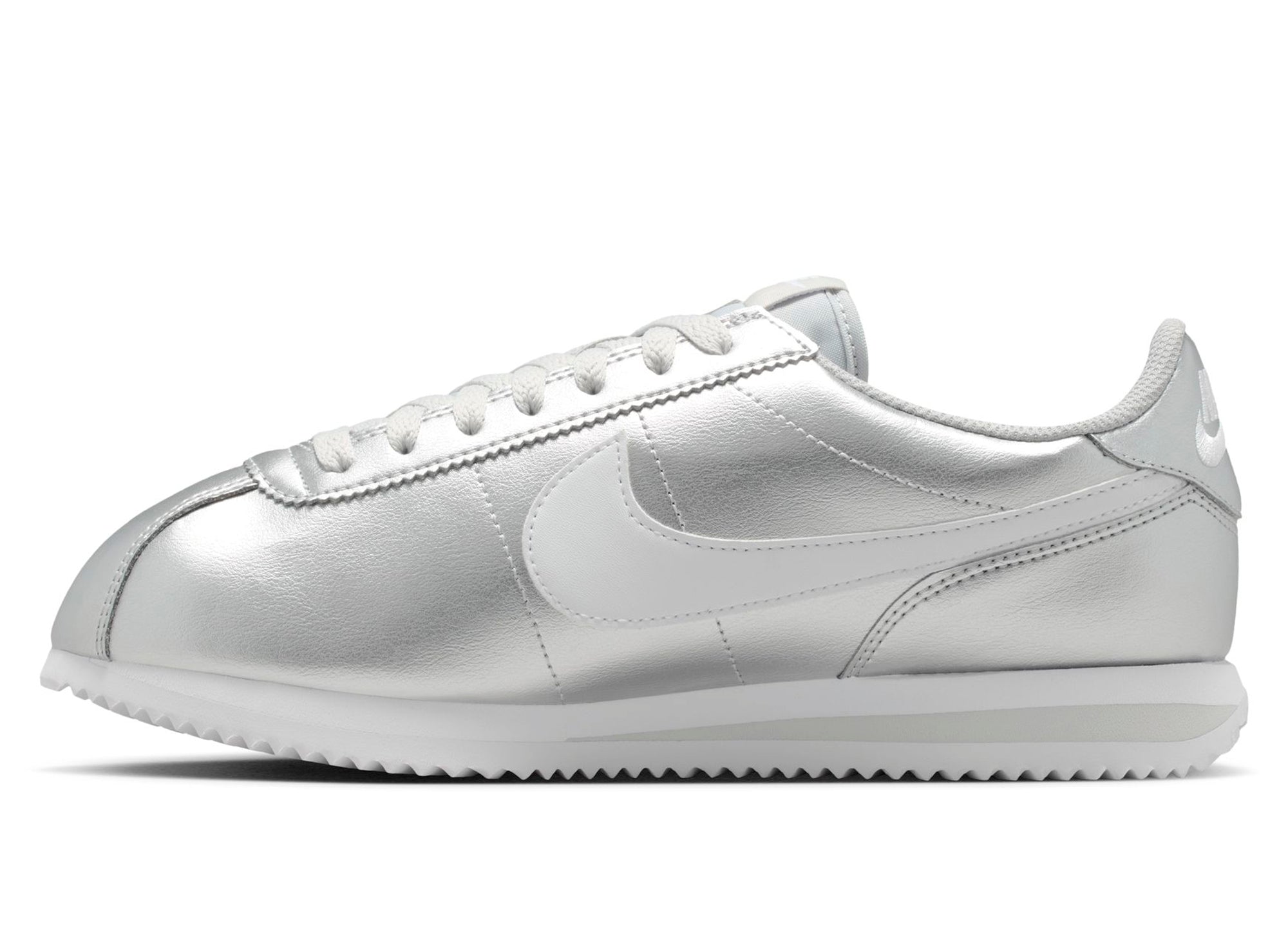 Women's Nike Cortez in Metallic Silver