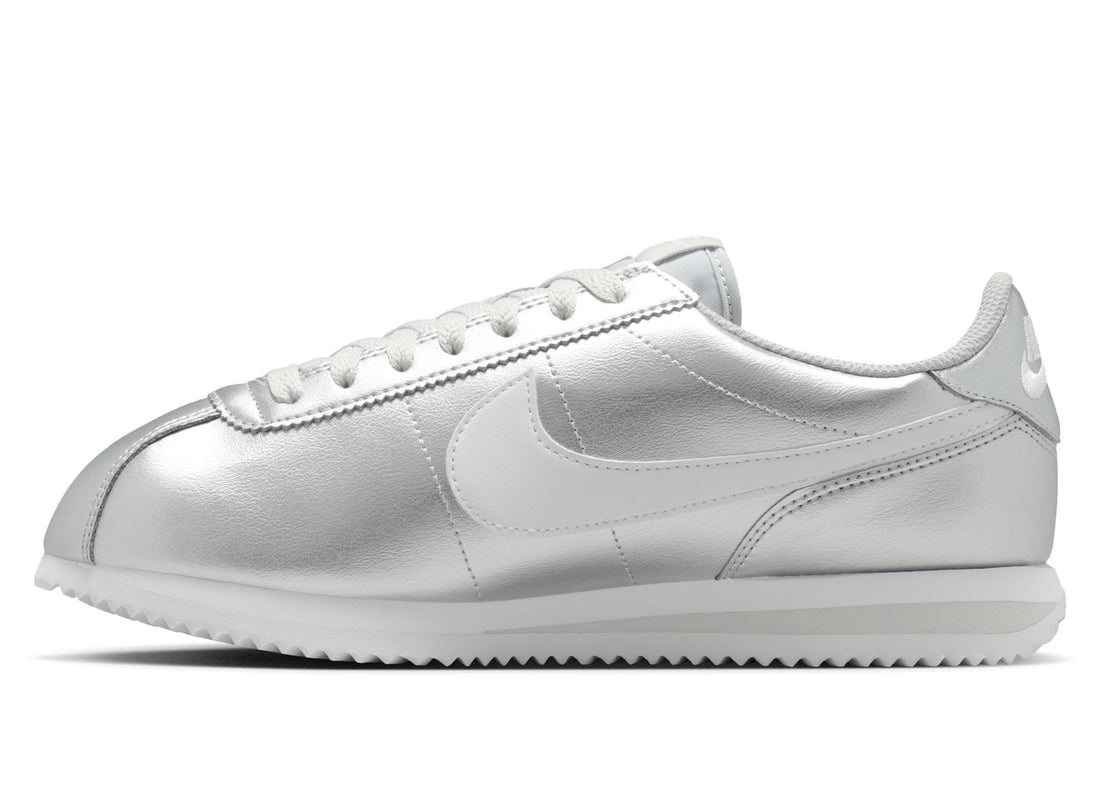 Women's Nike Cortez in Metallic Silver