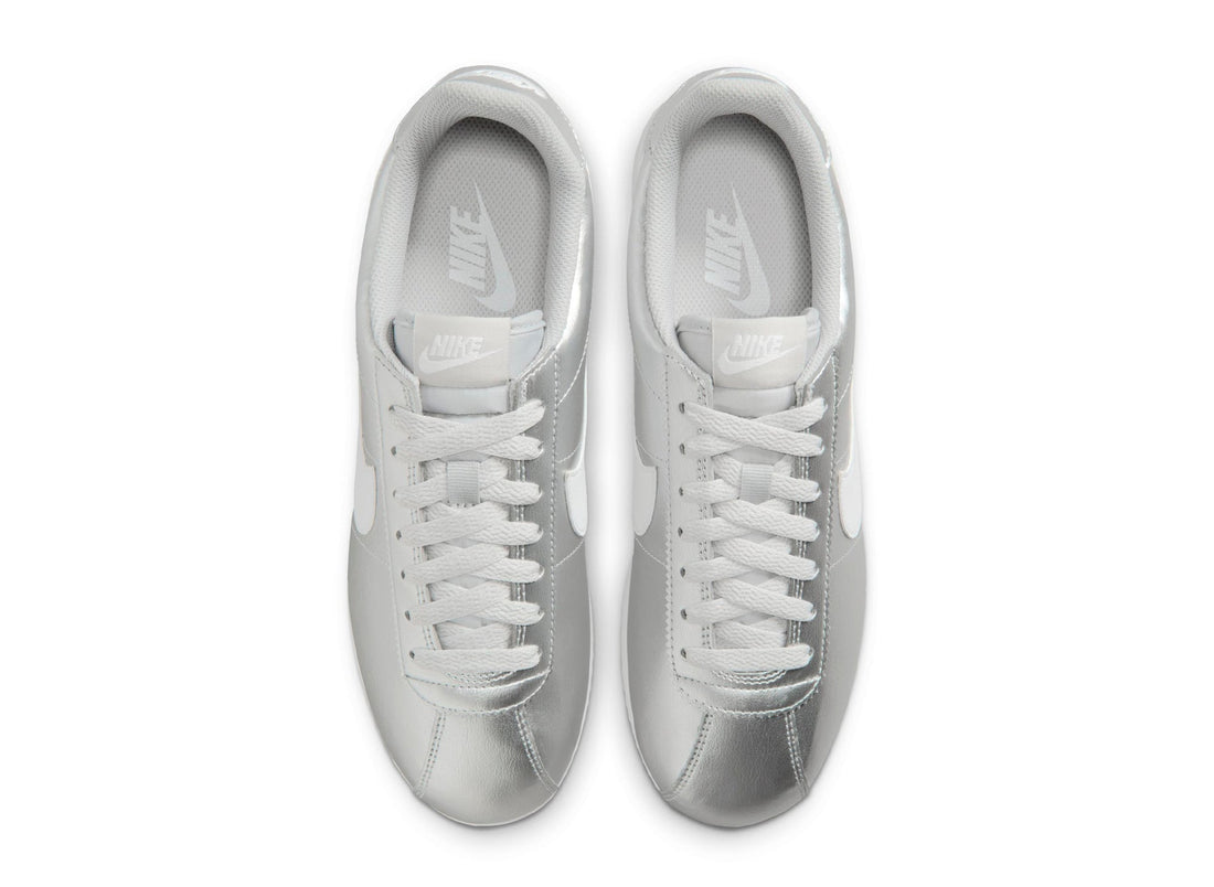 Women's Nike Cortez in Metallic Silver