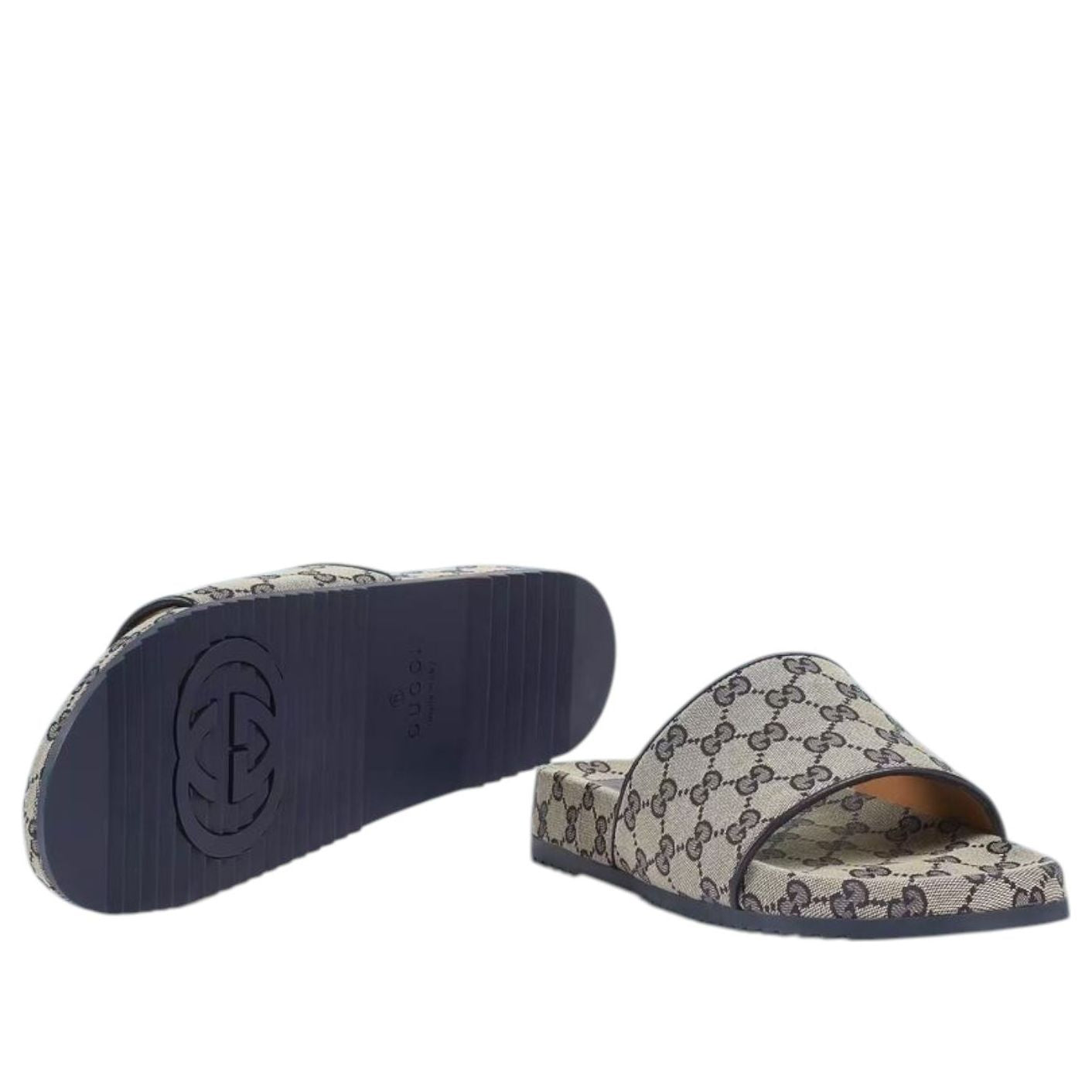 Gucci GG Slide Sandal 'Beige Blue Monogram' 692951-2HK60-4061