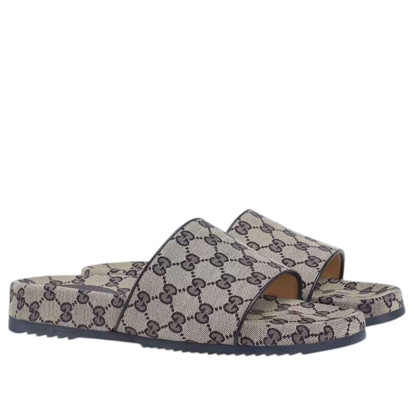 Gucci GG Slide Sandal 'Beige Blue Monogram' 692951-2HK60-4061