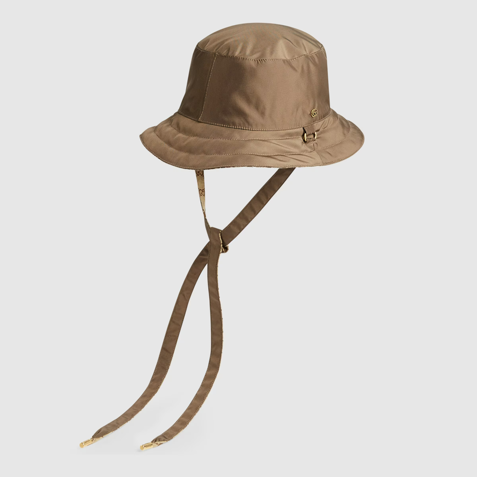 Gucci REVERSIBLE GG monogram Bucket Hat In CANVAS and NYLON Cap Head