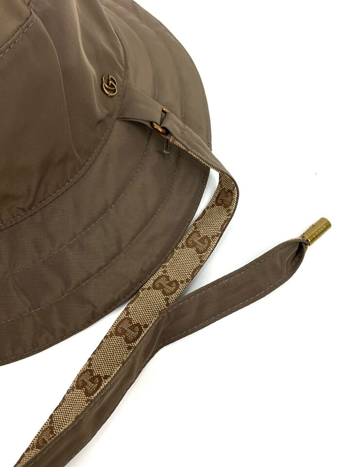 Gucci REVERSIBLE GG monogram Bucket Hat In CANVAS and NYLON Cap Head