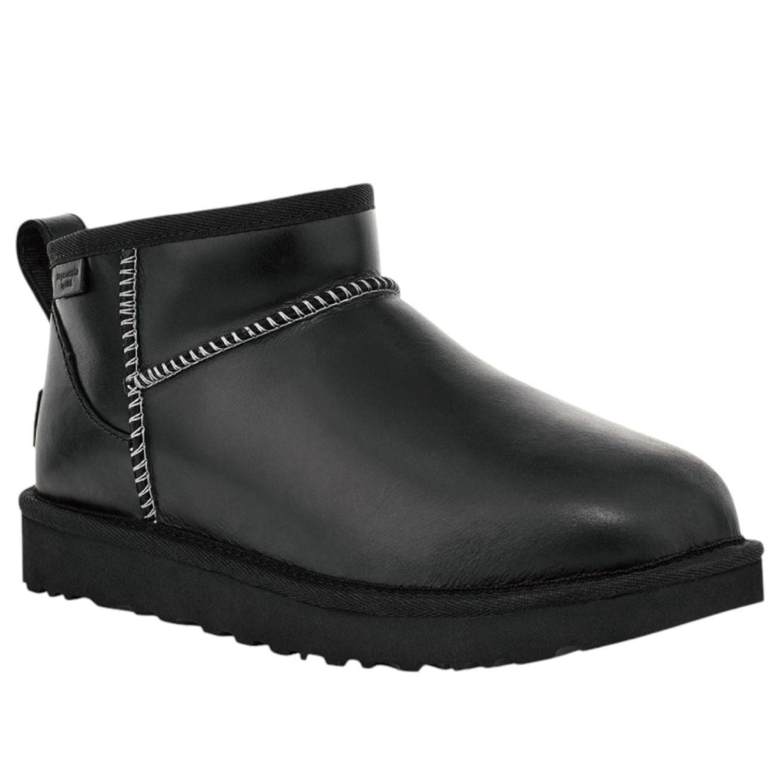 (WMNS) UGG Classic Ultra Mini LTHR Regen Snow Boots 'Black' 1163490-BLK