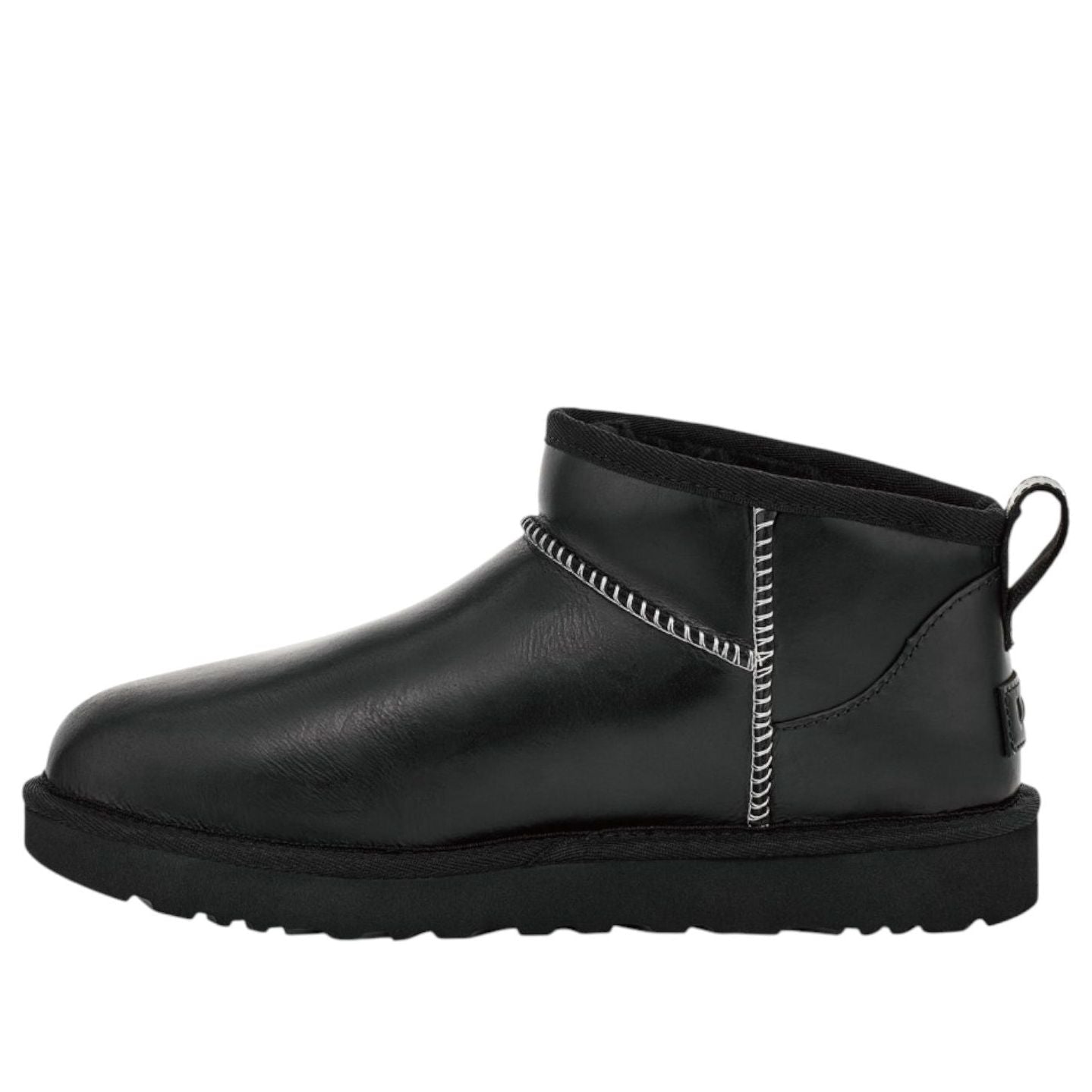 (WMNS) UGG Classic Ultra Mini LTHR Regen Snow Boots 'Black' 1163490-BLK