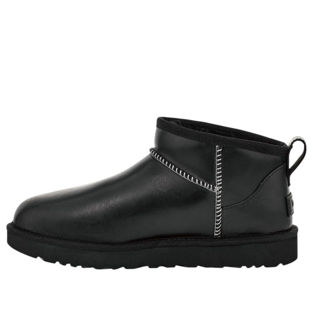 (WMNS) UGG Classic Ultra Mini LTHR Regen Snow Boots 'Black' 1163490-BLK