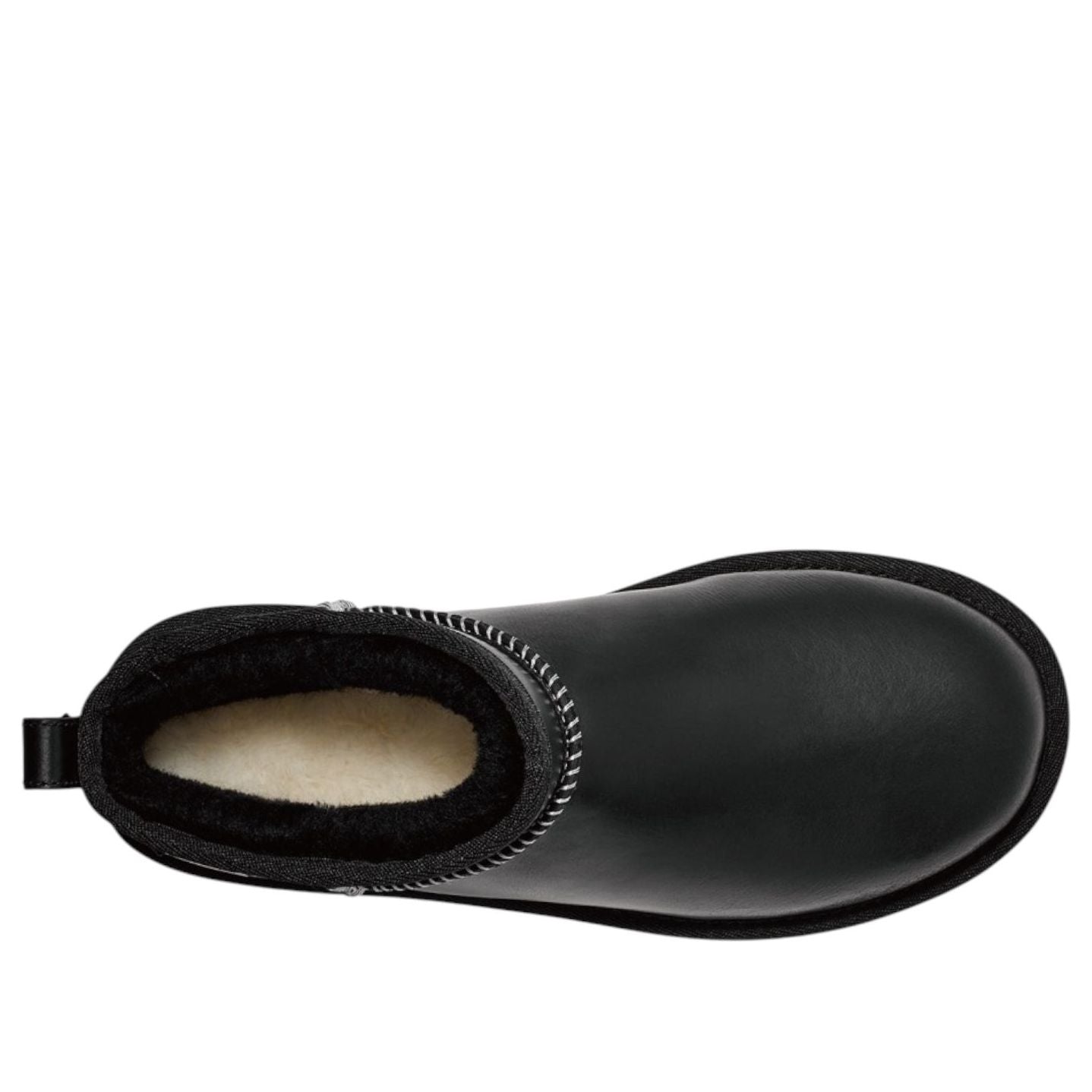 (WMNS) UGG Classic Ultra Mini LTHR Regen Snow Boots 'Black' 1163490-BLK